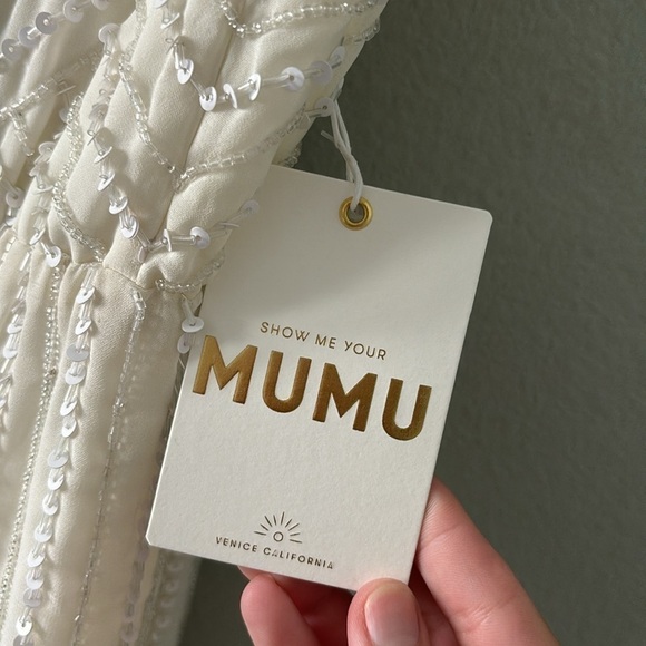 Show Me Your Mumu Gala Gown in White Beaded NWT - Picture 6 of 10